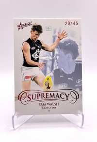 Sam Walsh Red Base Parallel 29/45 - 2021 AFL Select Supremacy