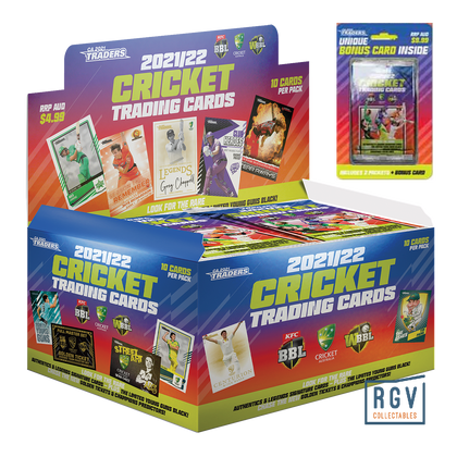 2021 / 22 TLA TRADERS CRICKET CARDS FACTORY SEALED BOX + STARTER PACK